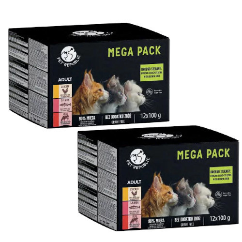 Pet Republic dla kotów ADULT mega pack 2x12x100g