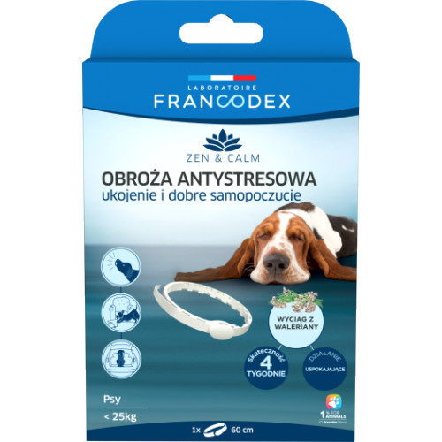 FRANCODEX Obroża antystresowa dla psa 60cm (z walerianą)
