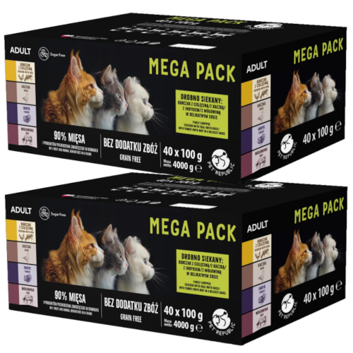 Pet Republic dla kotów - MEGA PACK 4 smaki - 80x100g