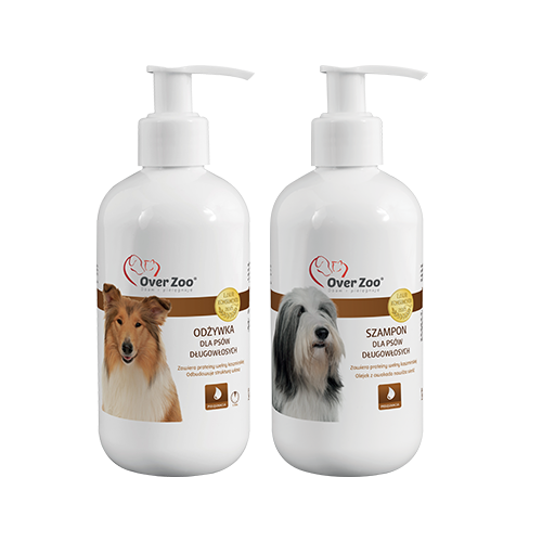 Over Zoo szampon + odżywka dla psów długowłosych (250ml + 240ml)