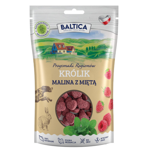 BALTICA przysmaki dla Psa - Królik z maliną i miętą 100g