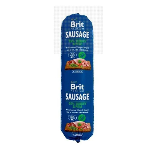 Brit Premium Sausage z Indykiem i Groszkiem 800g