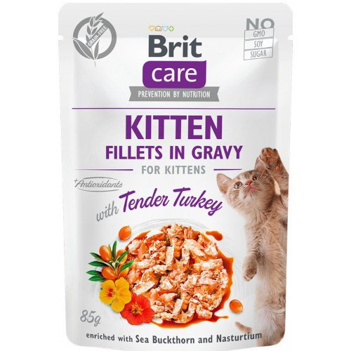 Brit Care Cat Fillets in Gravy Kitten Tender Turkey  85g