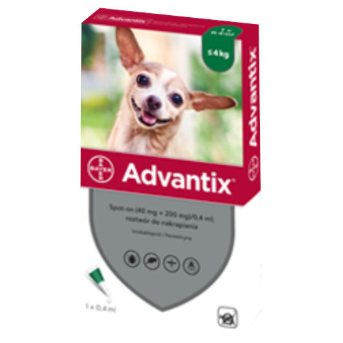 Advantix Spot On krople 0,4ml dla psa do 4kg